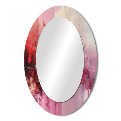 Modernist Expressions I - Pink Oval Wall Mirror Decor