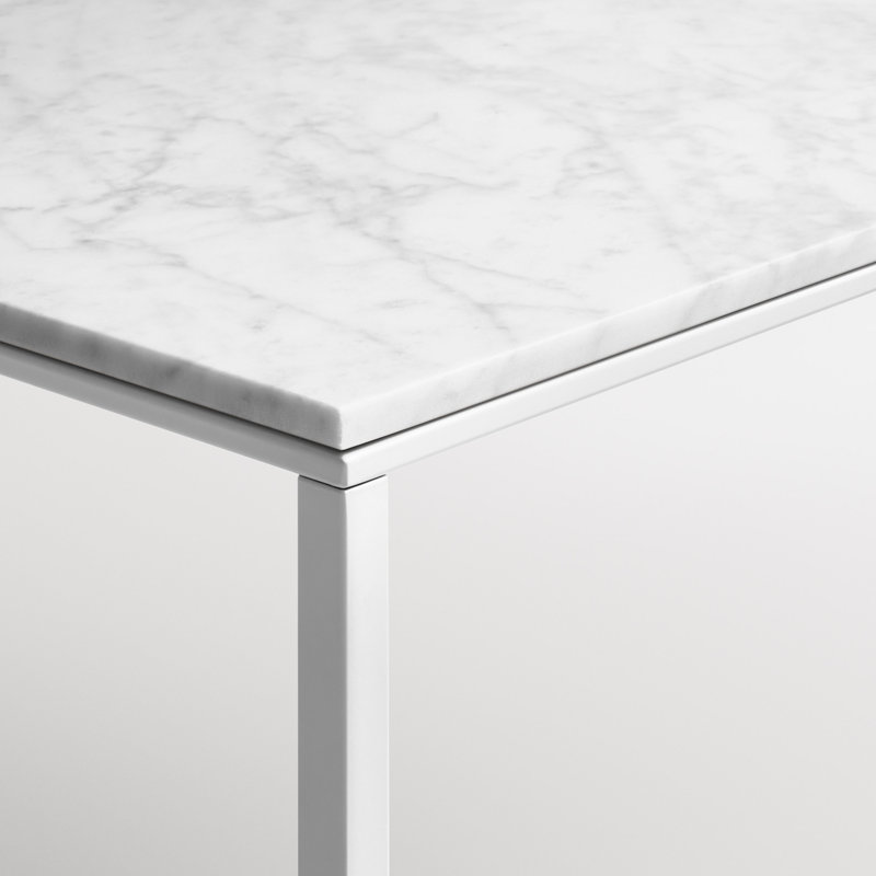 Minimalista End Table, Marble, White