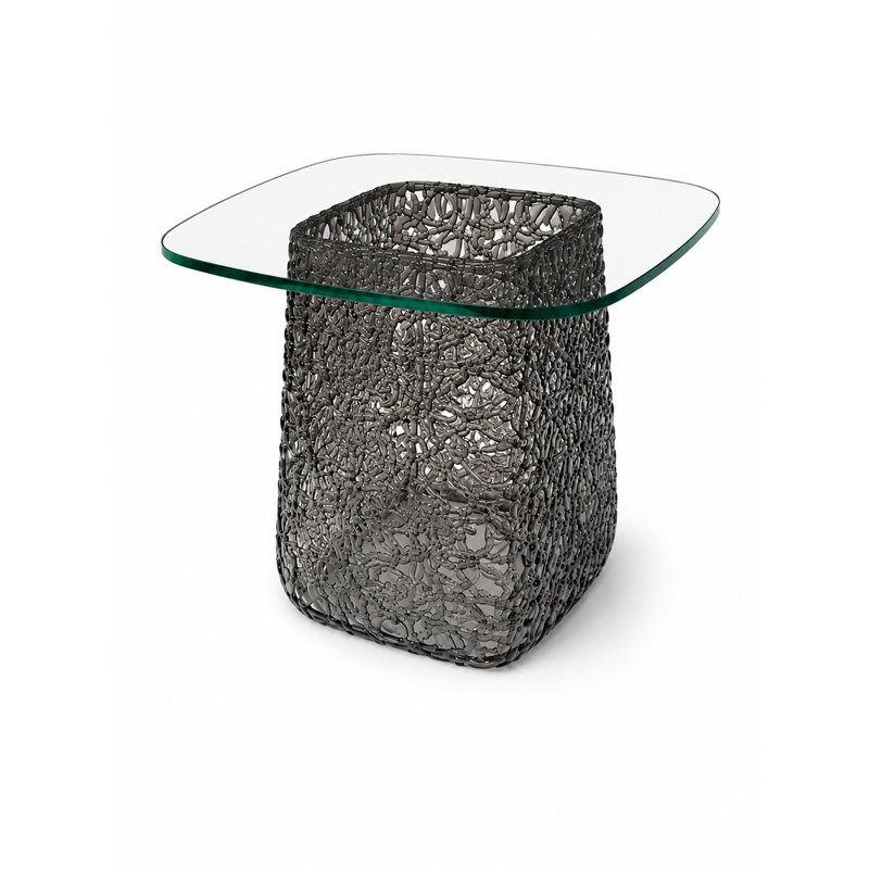 Stitch Premium Materials Pedestal Coffee Table, Black