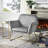 Kyra 29.5"W Gray Velvet Accent Chair With Metal Base-451712433