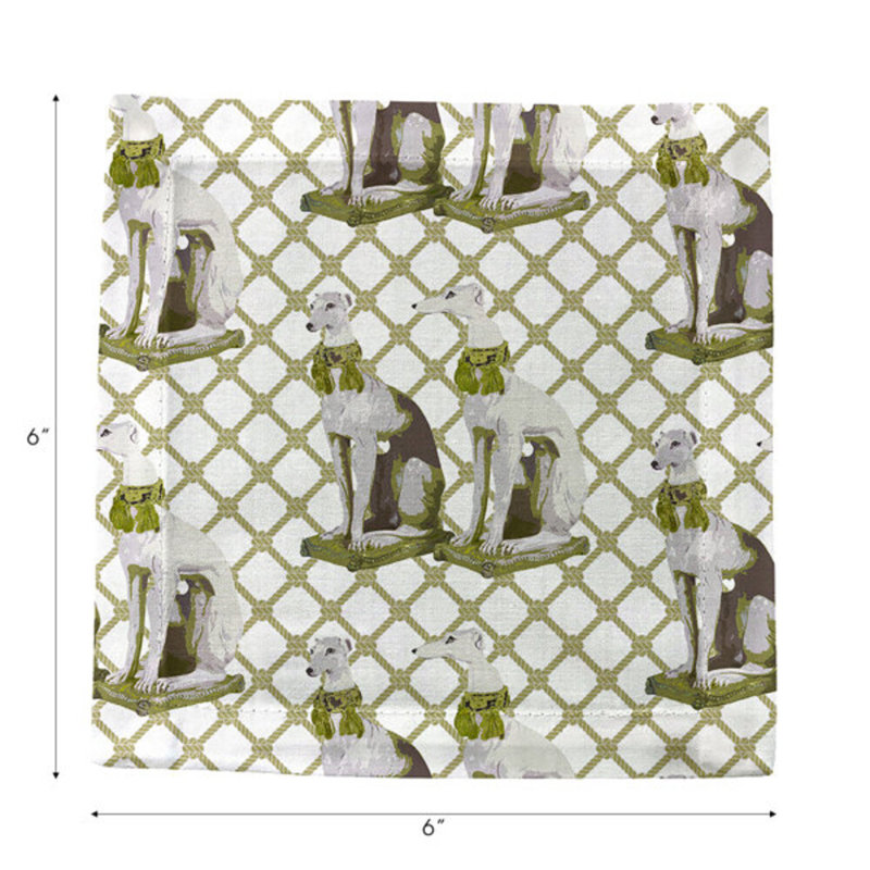 Regal Greyhound Square Napkins, 6" W x 6" L, Gold