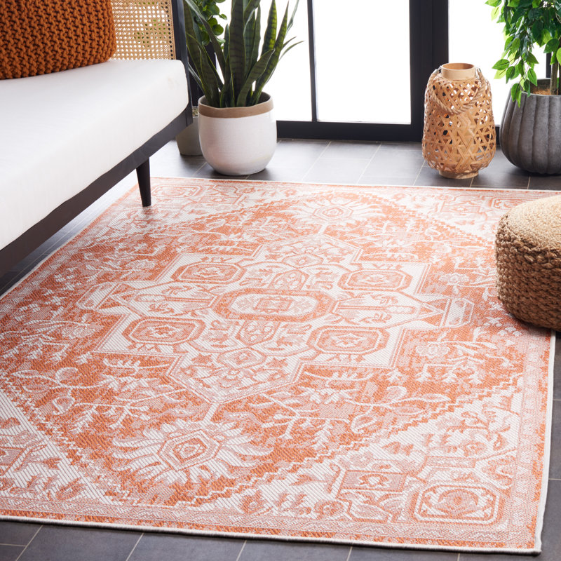 Mujtabaa Performance Machine Washable Oriental Indoor/Outdoor Area Rug, Rectangle 9' x 12'