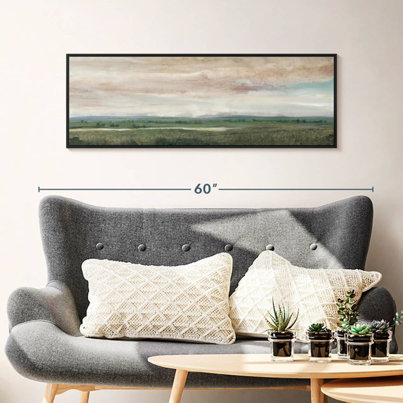 Sky Line II, 43 po x 15 po, Cadre flottant noir