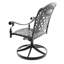 2 pièces Chaises de patio en aluminium coulé avec cadres et coussins noirs en couleurs aléatoires