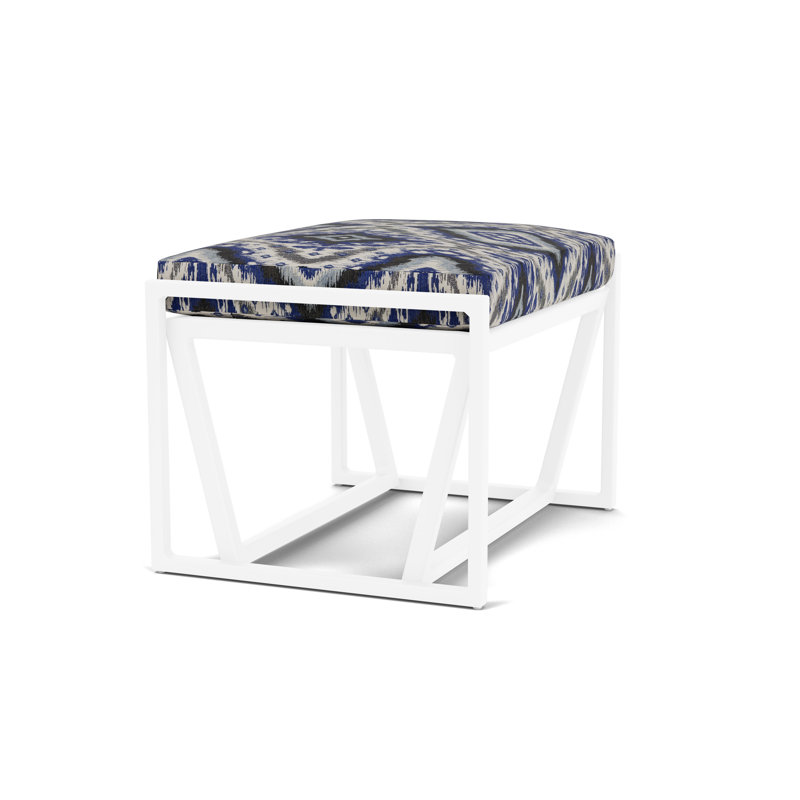Summit Outdoor Ottoman, White, Yoko Mediterranean