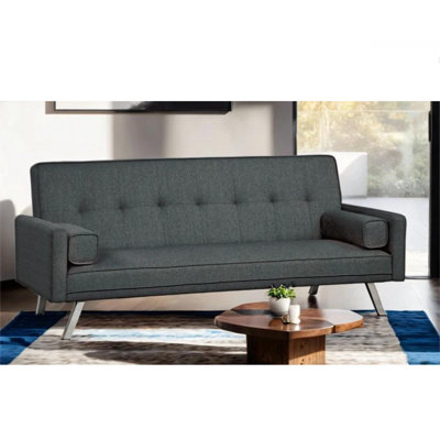 Canapé futon contemporain gris foncé