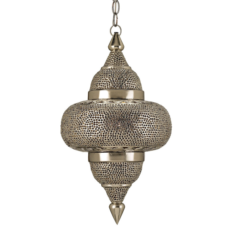 Tangiers 1 - Light Nickel/Copper/Lacquer/Amber Unique/Statement Pendant