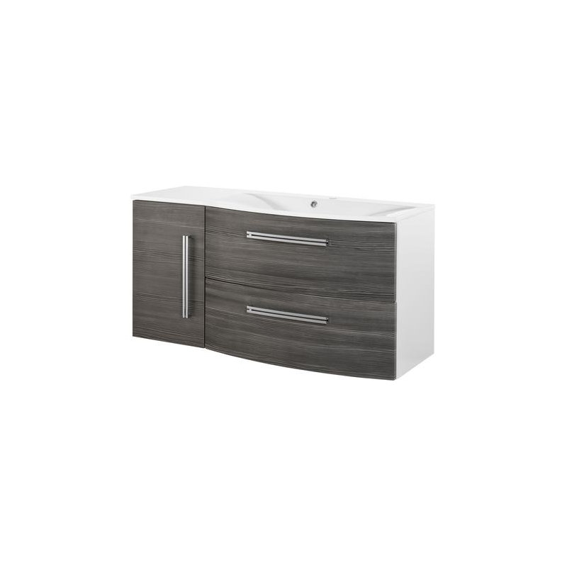 Lugano 1150mm Wall Hung Single Vanity Unit, Anthrazit / Weiß