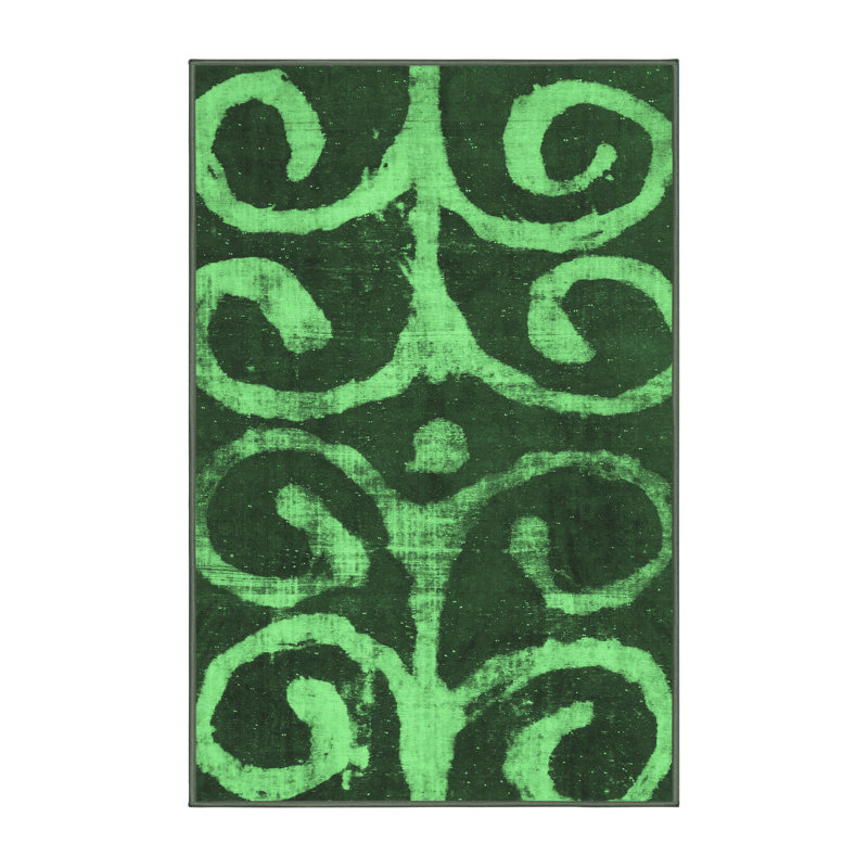 Washable Abstract Indoor Rug, Runner 2' x 5'
