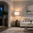 Transitional Marble Table Lamp with Drum Fabric Shade, Decorative Lighting for Living Space
