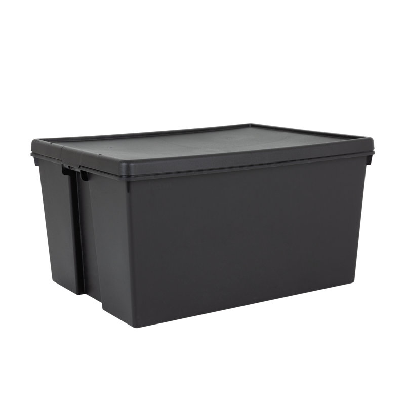 Wham Bam 150L Heavy Duty Box & Lid Black Recycled
