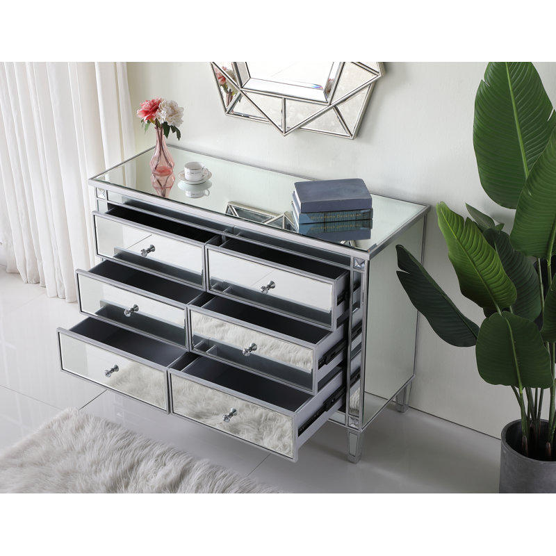 Commode double l 6 po SPARKS, En miroir / argenté