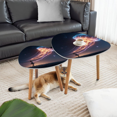 Ensemble de 2 tables basses gigognes Triangle
