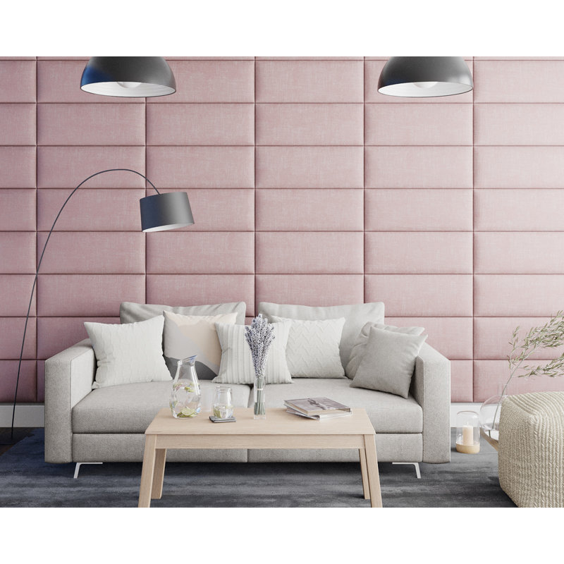 Kafader 30 cm x 75 cm Peel and Stick Upholstered Wall Paneling in Tea Rose