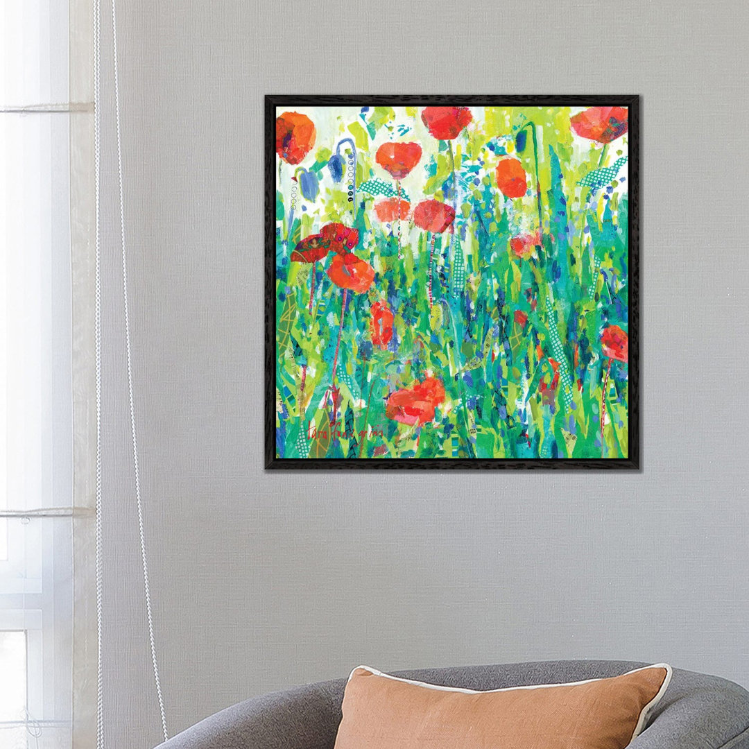 Stattliche rote Mohnblumen III von Tara Funk Grim - Galerie-verpackte Leinwand Giclée auf Leinwand