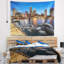 «Cityscape Boston Skyline at Dusk Tapisserie»-28503353
