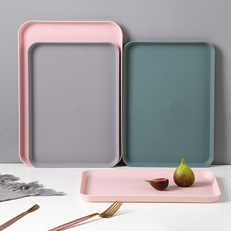 Ebern Designs Bowmore Plastic Tray, Pink, 9.84" W x 12.99" L x 0.78" H