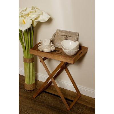 Waymon Tray Top Cross Legs End Table