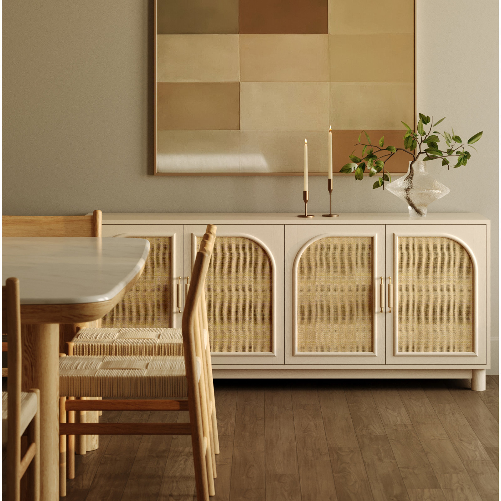 Oak Cane Sideboard