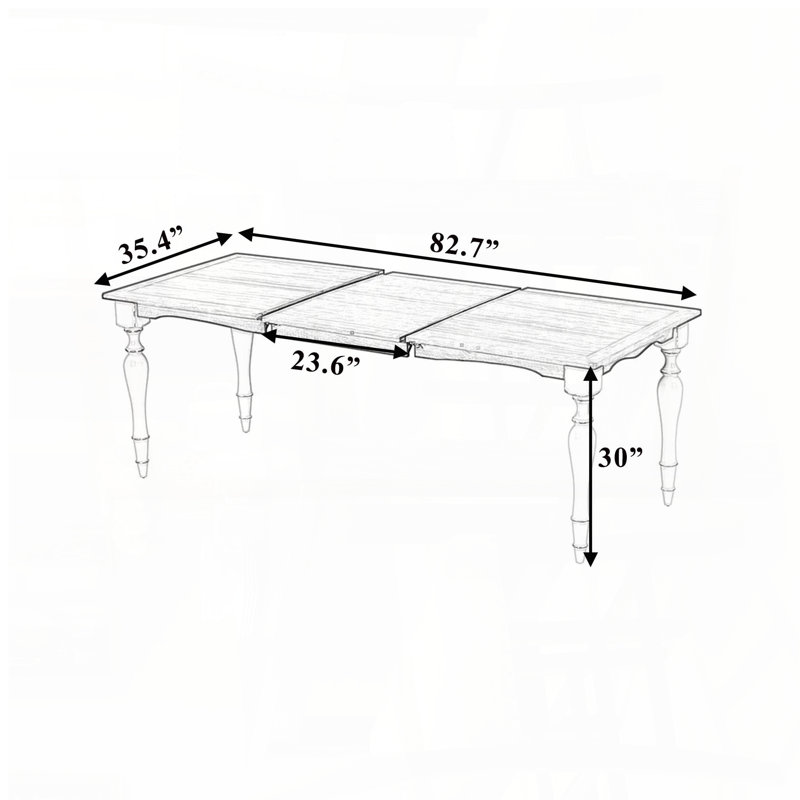 Table de salle à manger extensible rétro Vintage avec rallonge amovible (59,1 po à 82,7 po, naturel, sièges 8)