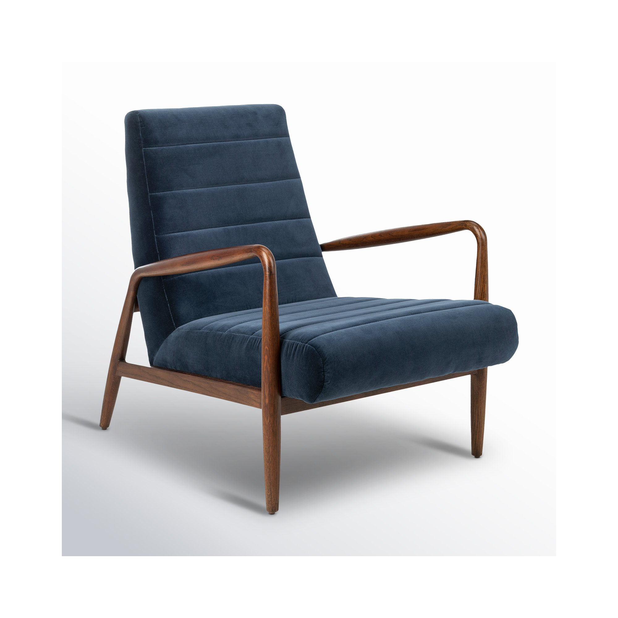 Barrow Upholstered Armchair, Navy Velvet