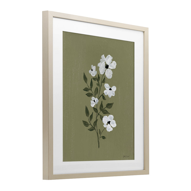 «Pretty Little Flower Avocado», reproduction sous verre encadrée, conception par Yvette St. Amant, H 21 po x l 17 po