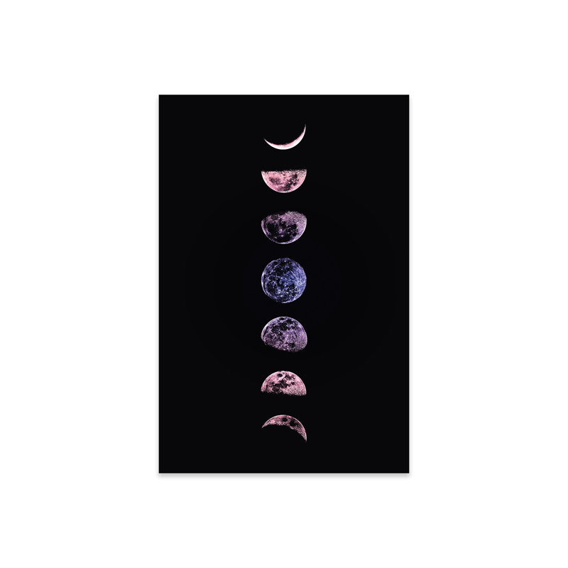 Phases de lune, impression sur verre acrylique, H 24 po x l 16 po x P 0,25 po