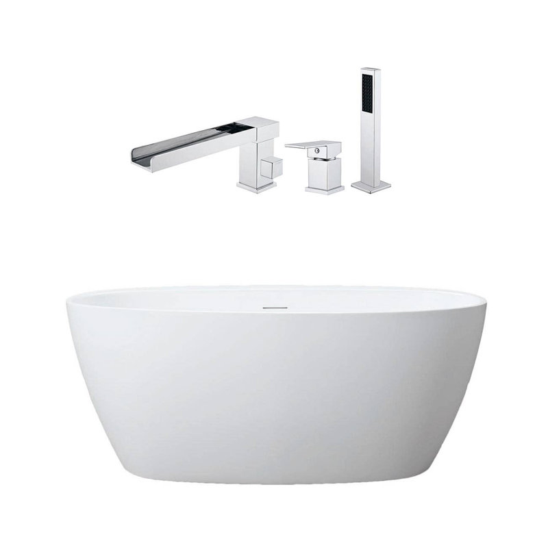 x Bathtub, White/Chrome Drain/Fixtures