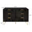 Commode moderne 6 tiroirs, commode moderne avec poignées en métal, commode de rangement, tiroir large