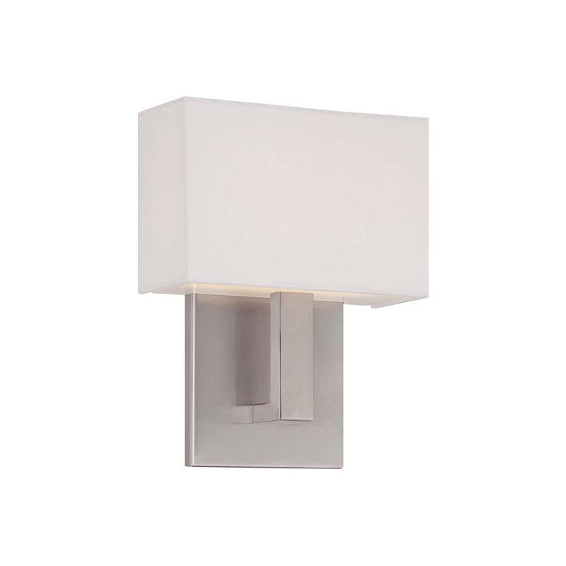 Armbruster Aluminium Flush Mounted Sconce, 10.13" H x 15" W x 2.75" D, Brushed Nickel