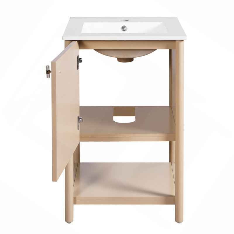 Ensemble de meuble-lavabo sur pied 20 po avec lavabo en céramique