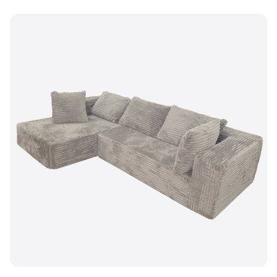 Canapé modulaire à 3 places avec méridienne et siège profond American Style Grey