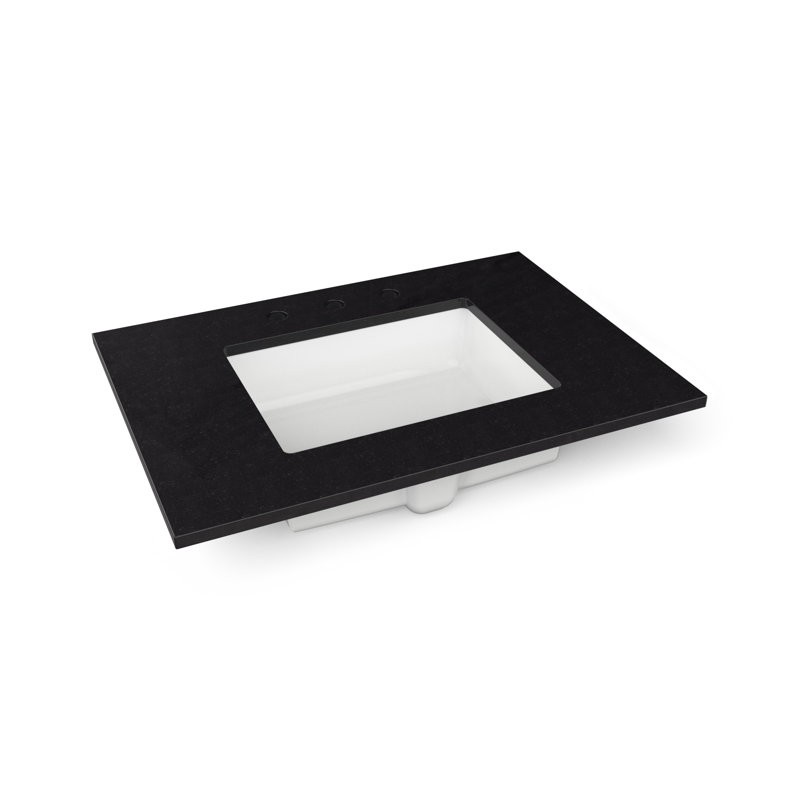Cartesian Vanity 30" W (3 Drawers), Matte Sand, Lava Black