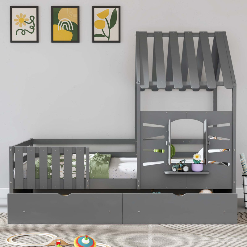 Cadres de lit simple pour enfants, Gris