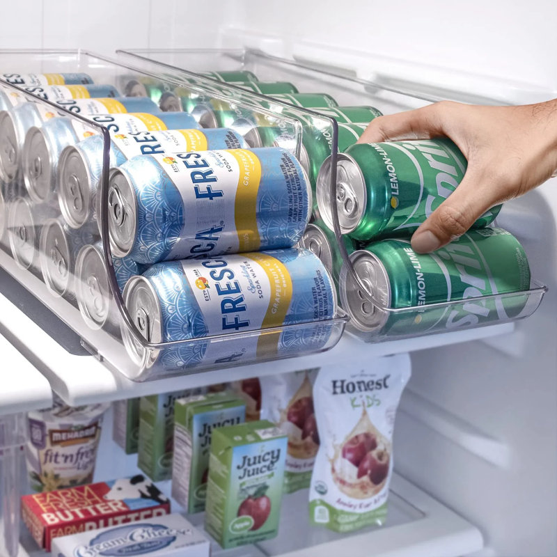 Sorbus Can Dispenser For Refrigerator - 12 Can Fridge Organizer Rotation System Rack (2-Pack)