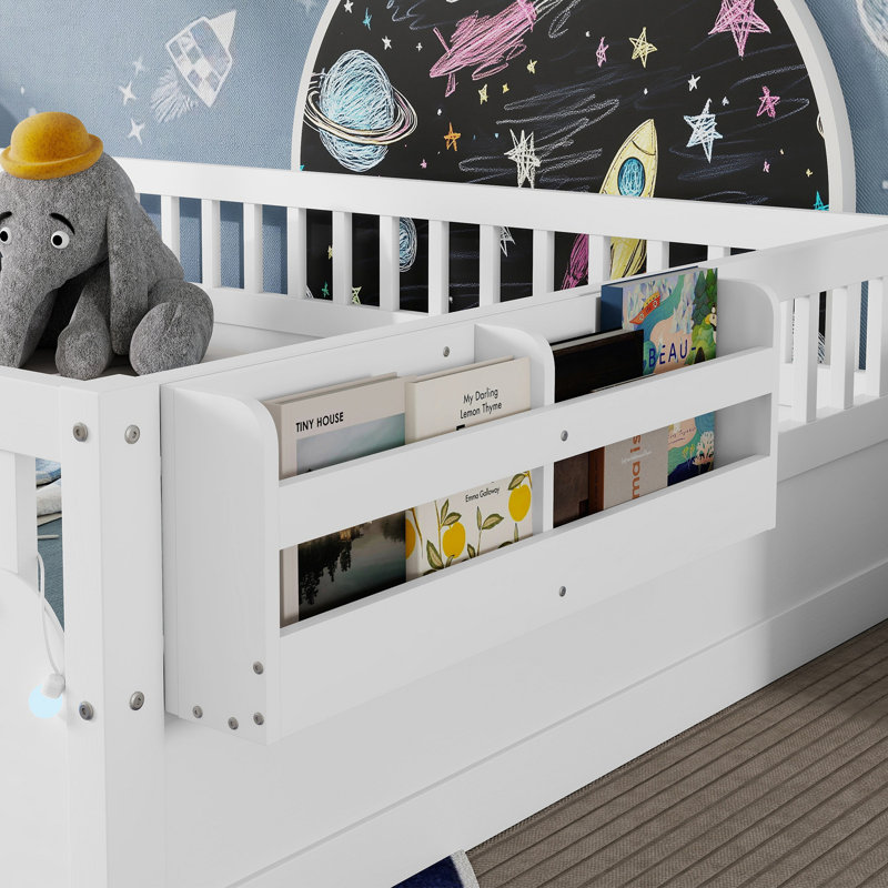 Structure de lit Montessori, Blanc, Double