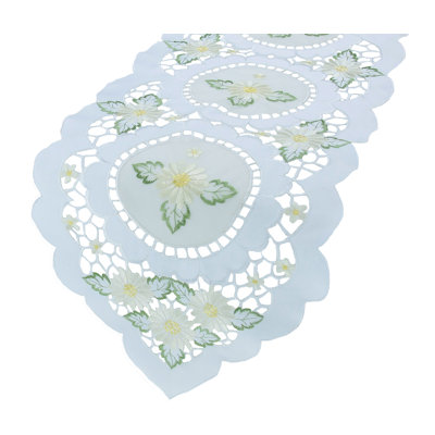 Sherell Embroidered Cutwork Table Runner