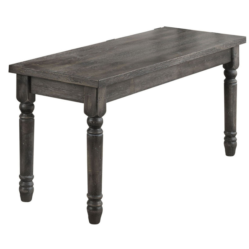 Banc de salle à manger gris patiné avec pieds tournés