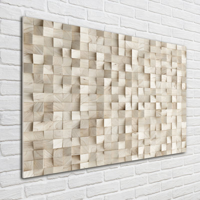 Wooden Cubes - No Frame Print on Glass