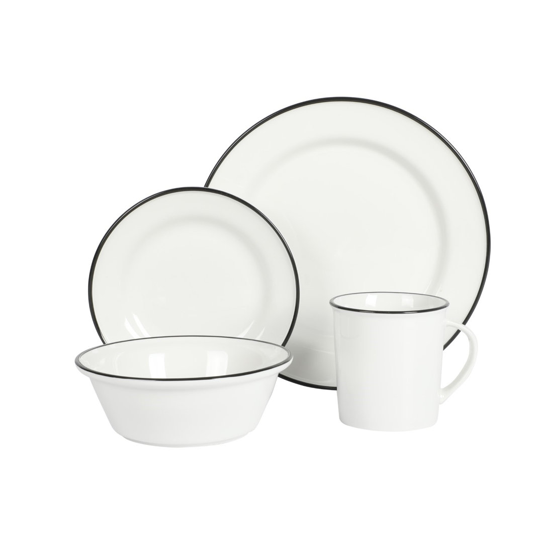 Martha Stewart Cliffield Ceramic Dinnerware Set - Service for 4 Martha Stewart 