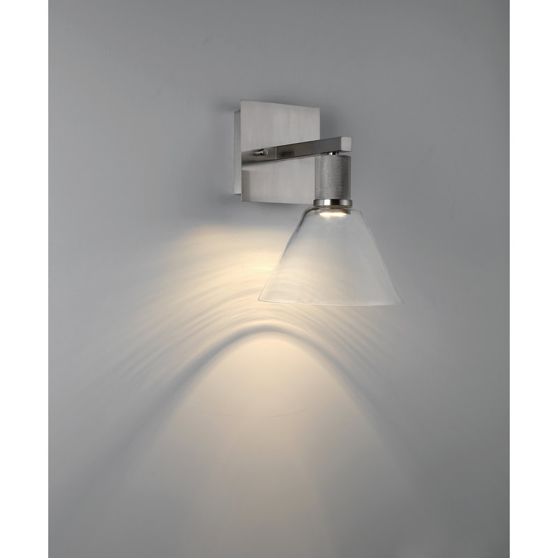 Southglenn Armed Sconce, Brushed Steel