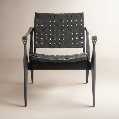 Kenan Mahogany Genuine Leather Armchair