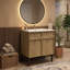 Armoire de salle de bain autoportante 30 po avec évier intégré en céramique