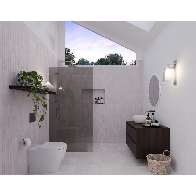 Ursa 36 in. x 78 in. Fully Frameless Gray Tinted Single Fixed Shower Panel, Brushed Nickel