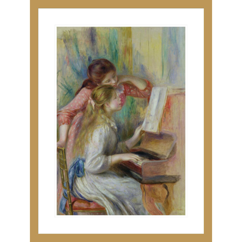 «Young Girls at the Piano» par Pierre-Auguste Renoir, impression giclée encadrée, H 29,5 po x l 22,21 po