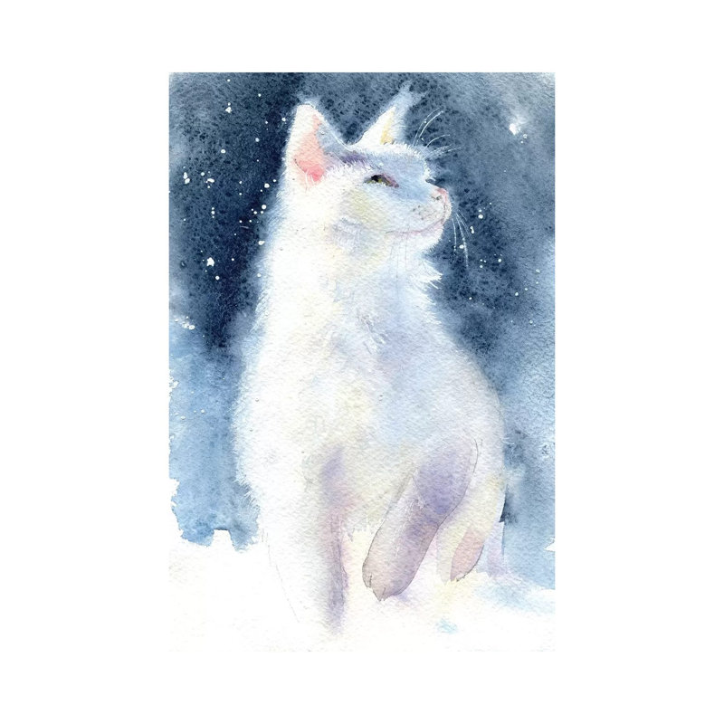 White Kitten II by Marina Ignatova - Wrapped Canvas Painting, 30.48 cm H x 45.72 cm W