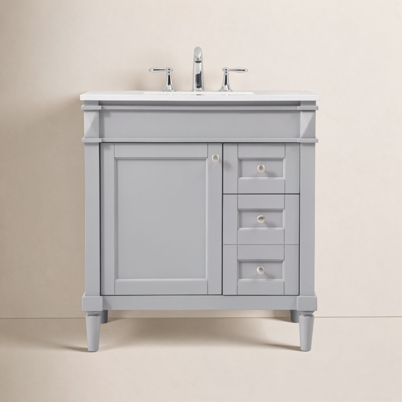 Ensemble de meuble-lavabo simple 32 po Readington, gris