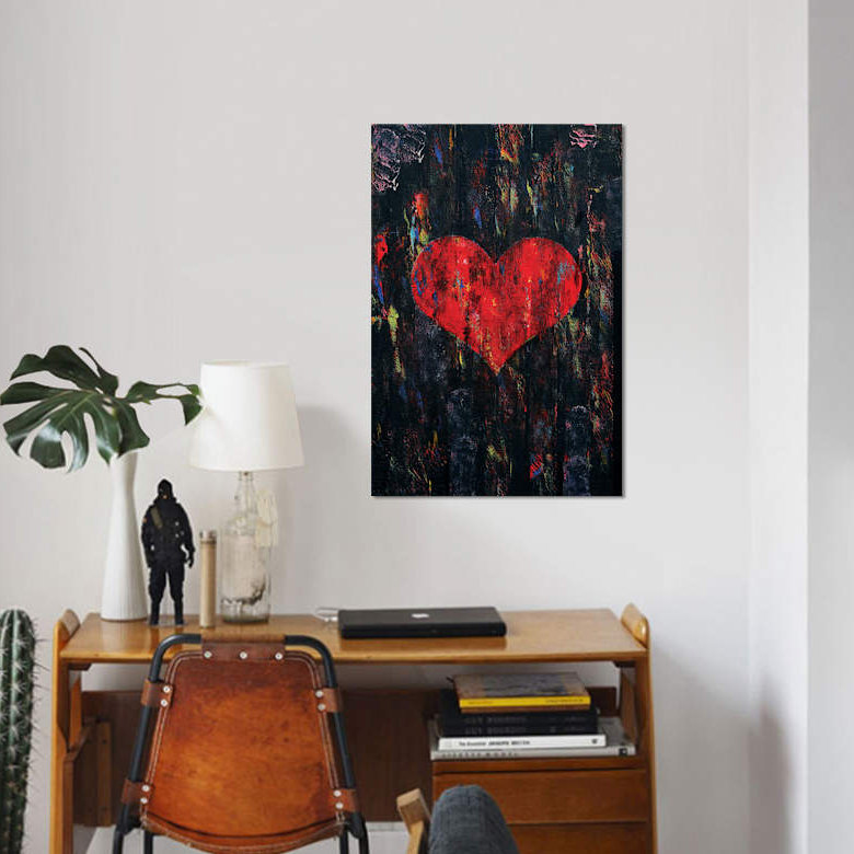 « red cœur », reproduction sur toile, H 12 po x l 8 po x P 0,75 po