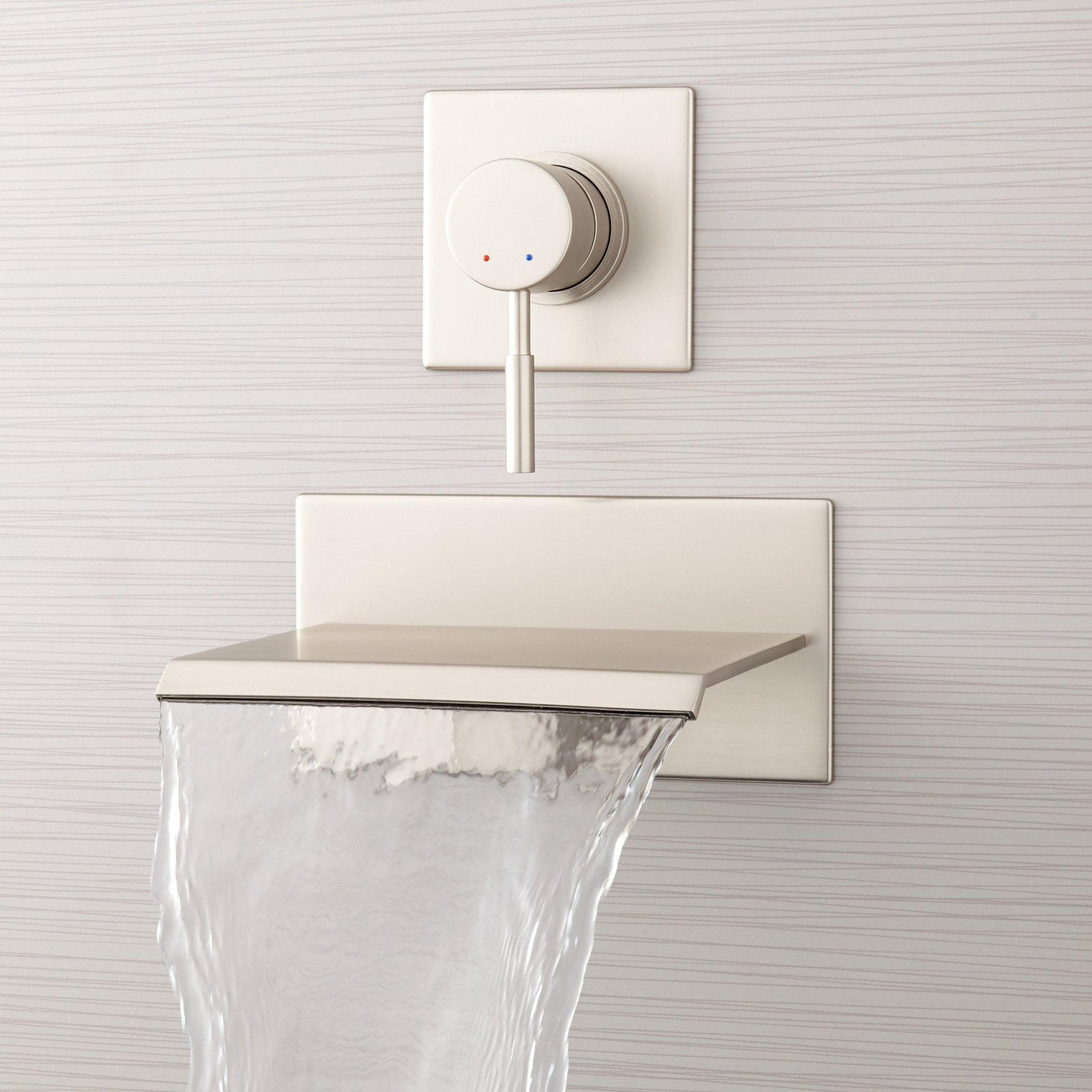 Lavelle Wall-Mounted Waterfall Tub Faucet, Brushed Nickel