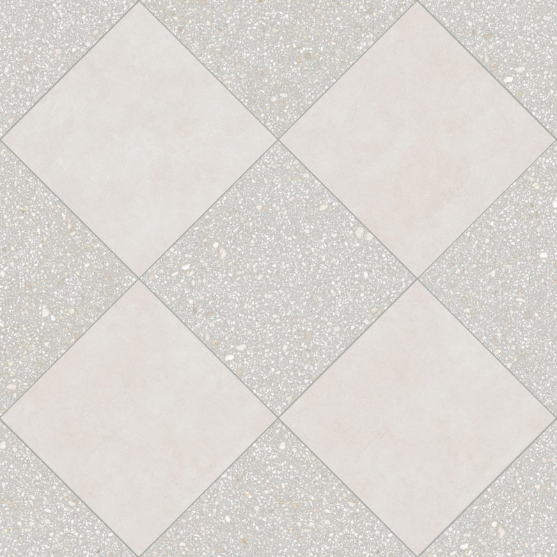 Lithos 12X12 Checkerboard Gris And Marfil, Gris/Marfil